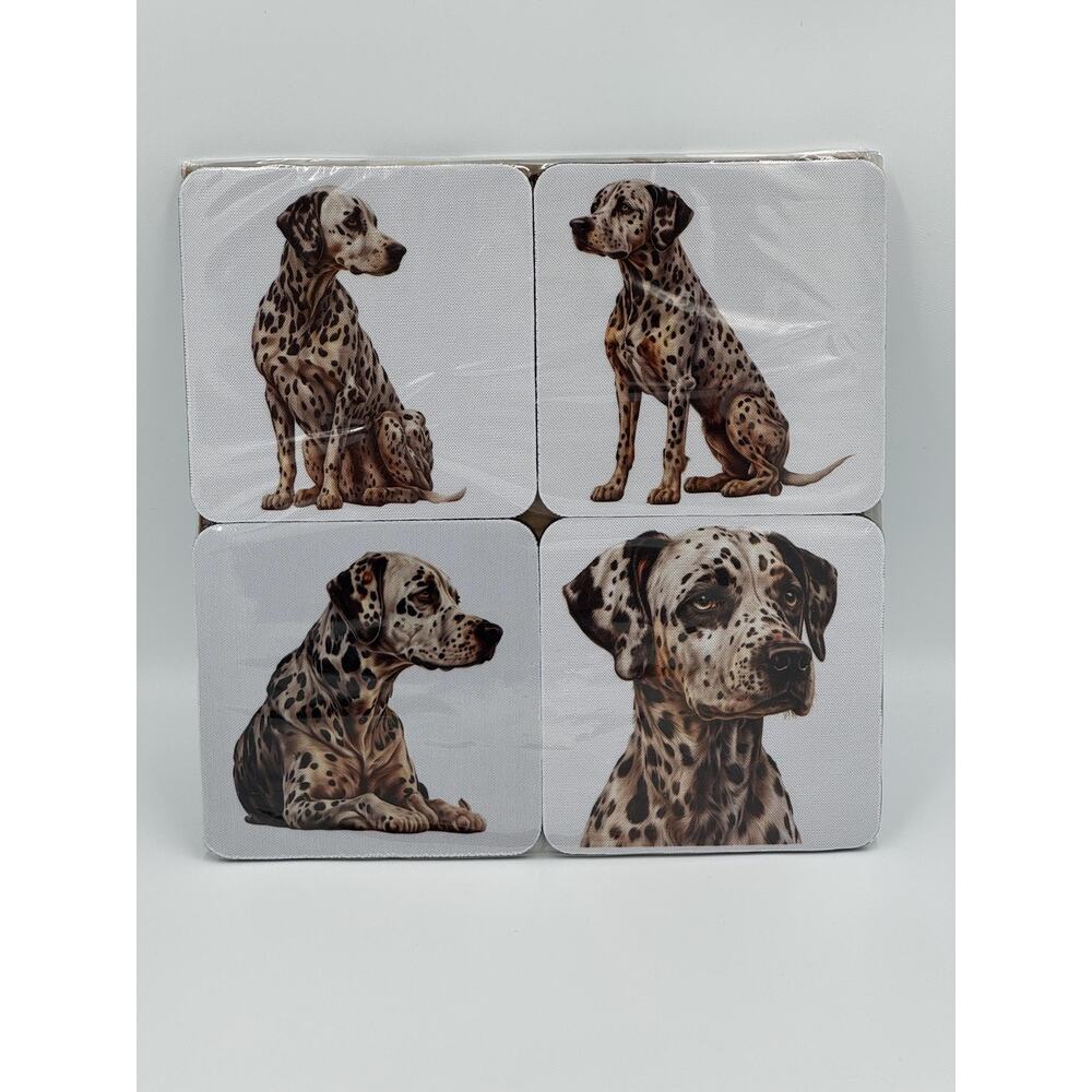 4 Piece Set Dalmatian Dog Neoprene Coasters